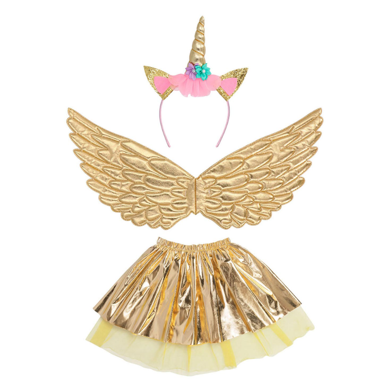 Set d'accessoires fée licorne or 