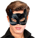 Masque de chat noir en satin