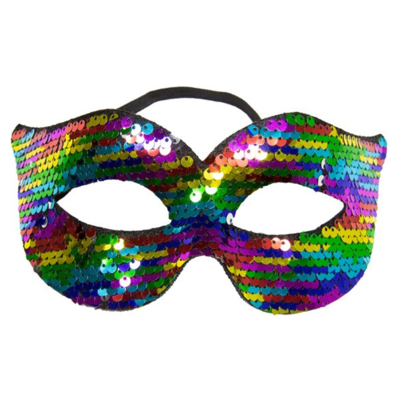 Masque à sequins réversibles multicolores