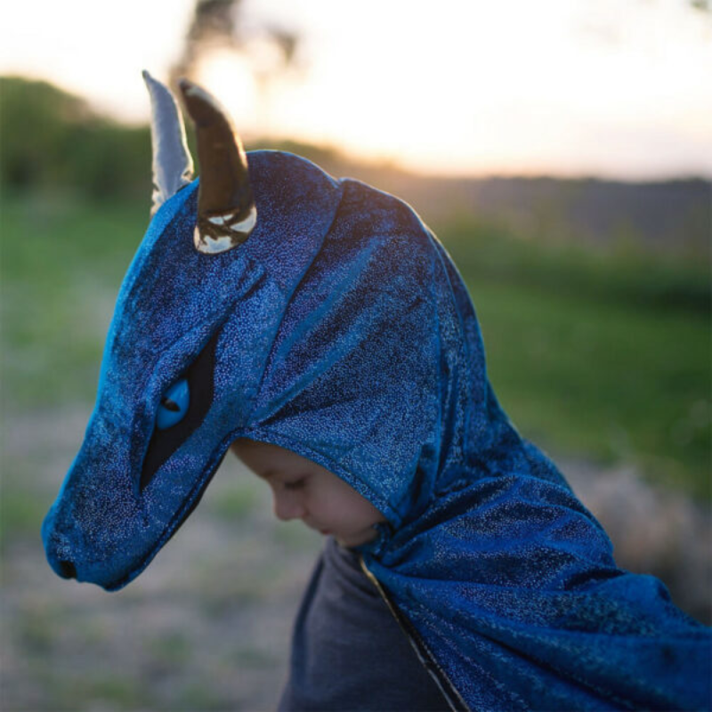 Déguisement de dragon cape Deluxe bleu nuit 