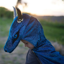 Déguisement de dragon cape Deluxe bleu nuit 