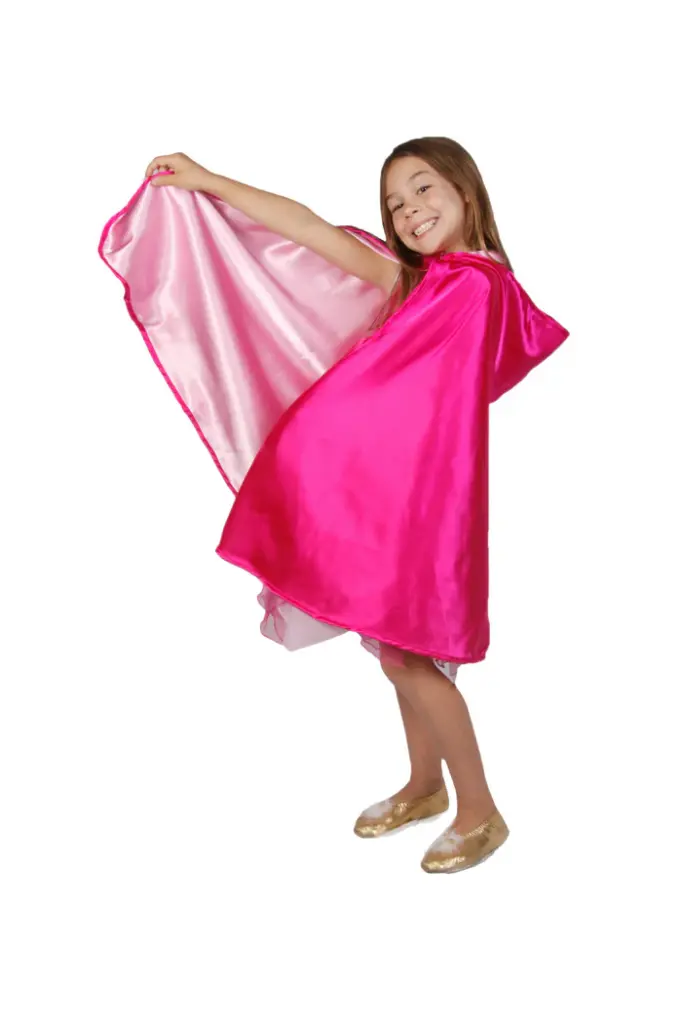 Cape réversible enfant rose-fushia