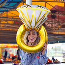 Ballon bague dorée 95 cm