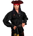 Chemise homme noire col volants et lacets T.XL
