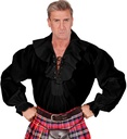 Chemise homme noire col volants et lacets T.XL