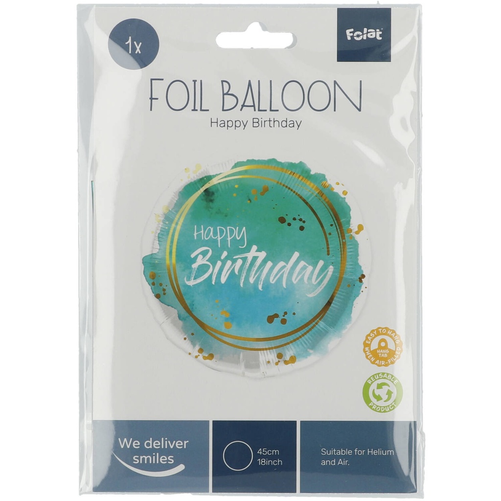 Ballon en aluminuim Anniversaire Aqua 45 cm