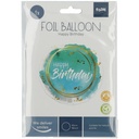 Ballon en aluminuim Anniversaire Aqua 45 cm