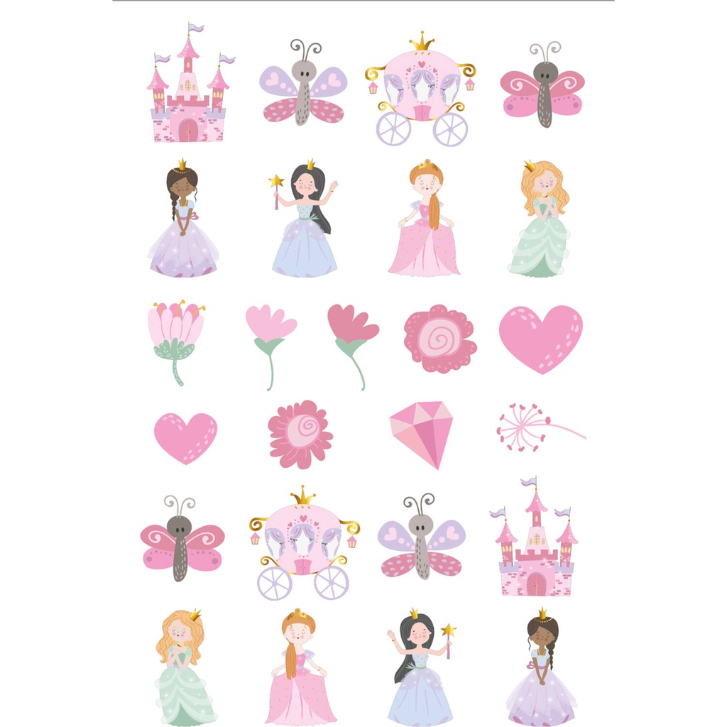 Tatouages -pretty princesse 6 pièces 
