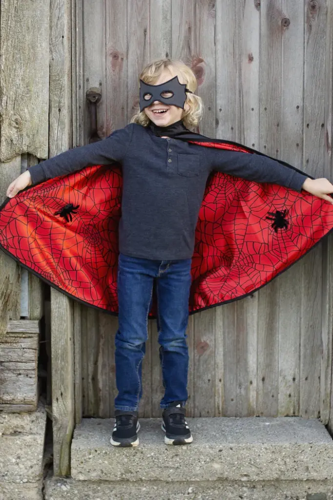 Déguisement Cape de super héros réversible Spider Man / Bat Man