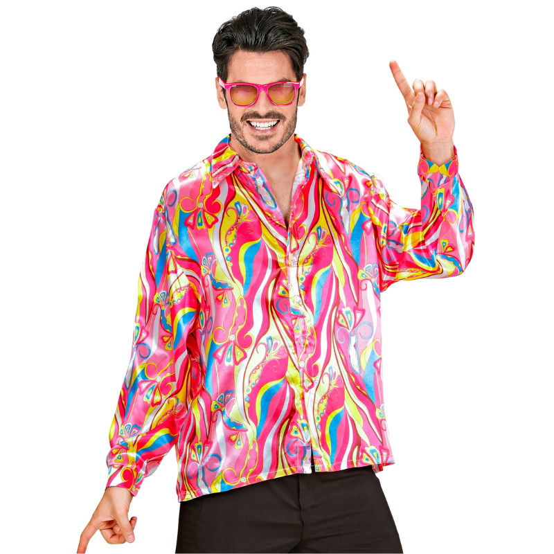Déguisement chemise des années 70 pour homme - 3 couleurs ass.