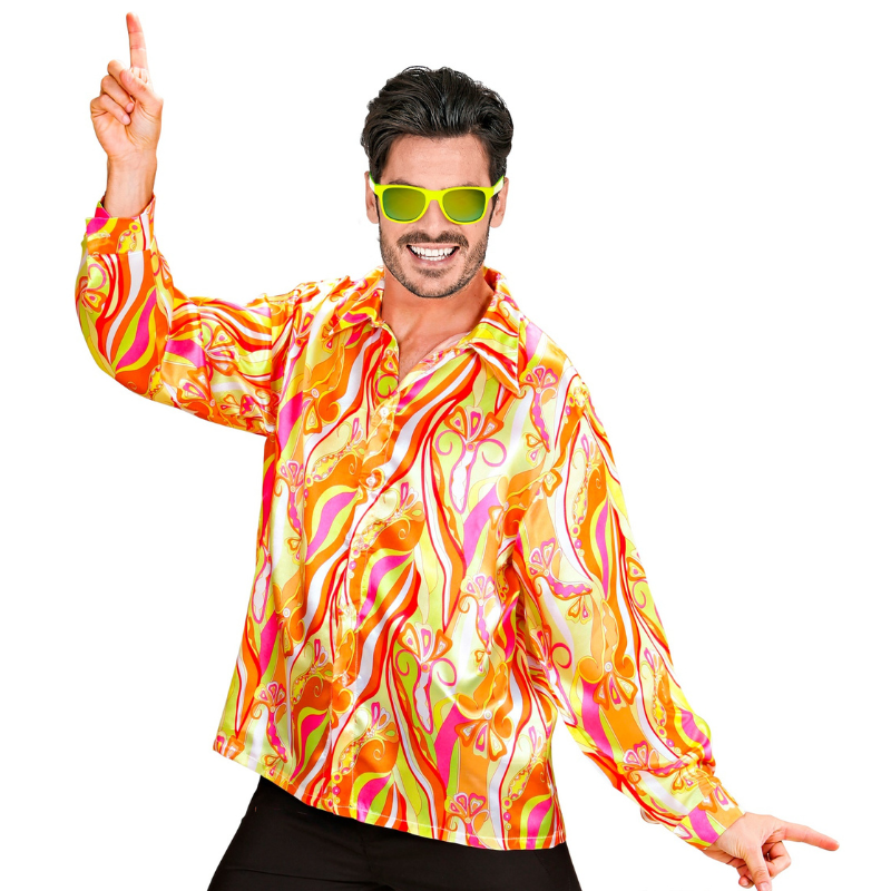 Déguisement chemise des années 70 pour homme - 3 couleurs ass.