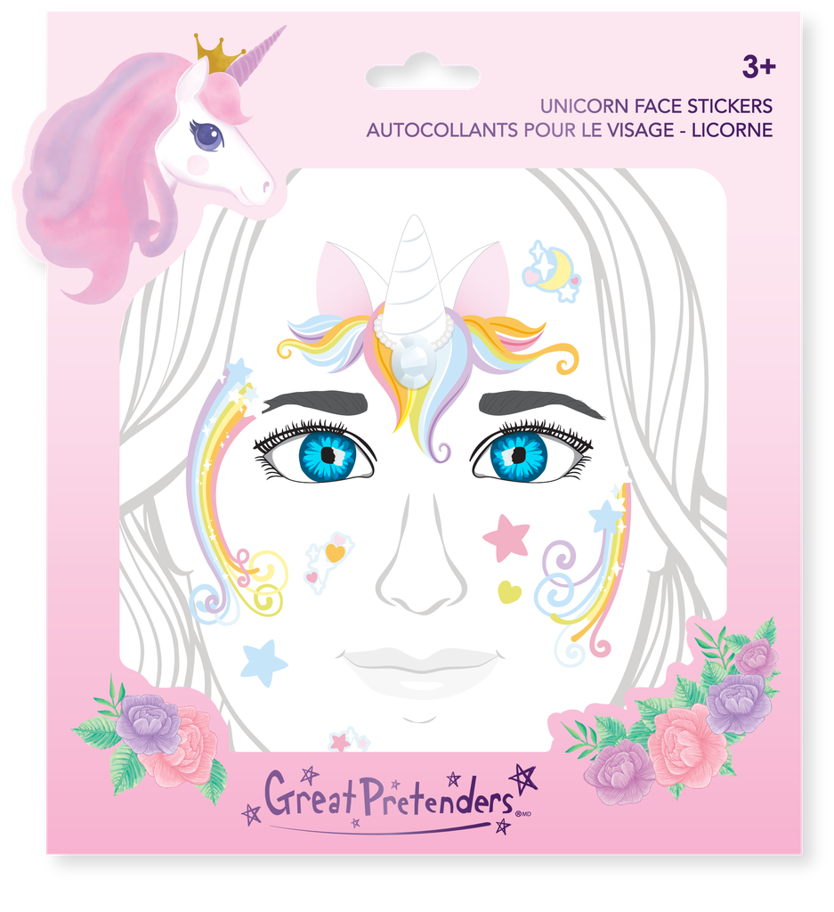 Autocollant  visage - Licorne