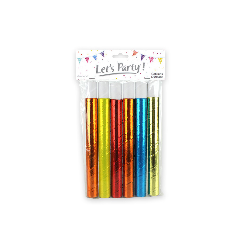 6 Sarbacanes couleurs métallisés