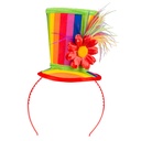 Serre-tête mini chapeau avec fleurs et plumes