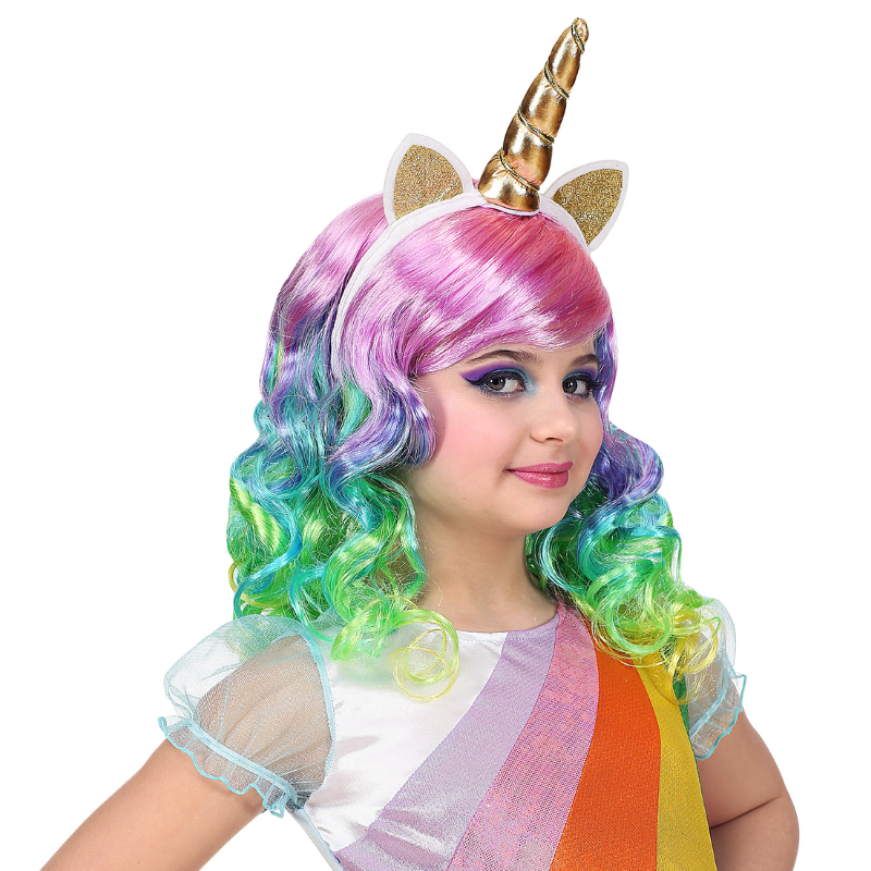 Perruque et serre-tête Licorne - enfant
