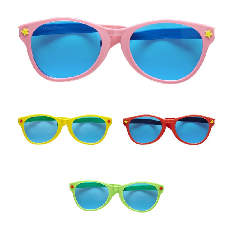 Lunettes géantes de clown - 4 modèles assortis