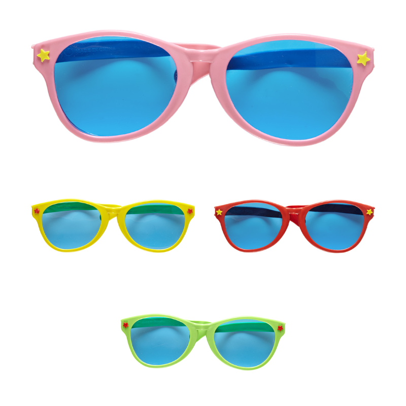Lunettes géantes de clown - 4 modèles assortis