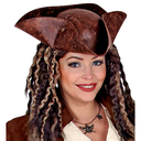 Chapeau Pirate Similicuir Marron