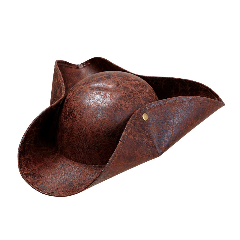 Chapeau Pirate Similicuir Marron