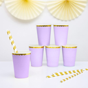 6 gobelets pastel lilas avec bordure dorée