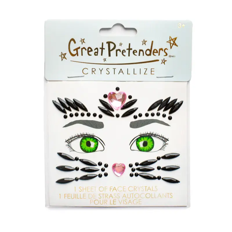 Strass pour le visage petit chat noir