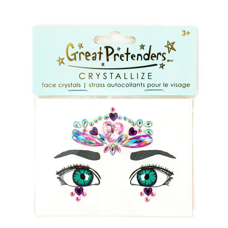 strass autocollant pour le visage enfant cœurs roses