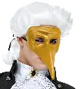 Masque long nez doré carnaval de venise