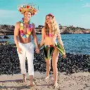Chapeau Sammy en pailles et fleurs hawaiennes