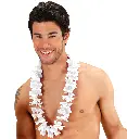Collier Hawaiien en tissu Blanc