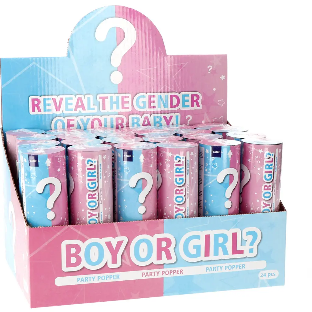 Canon à confetti Gender Reveal rose ou bleu