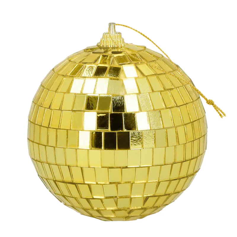 Boules Disco 8 cm or - paquet de 6