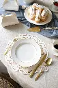 Sets de table avec Ornement doré, blanc, Ø 35,5 cm