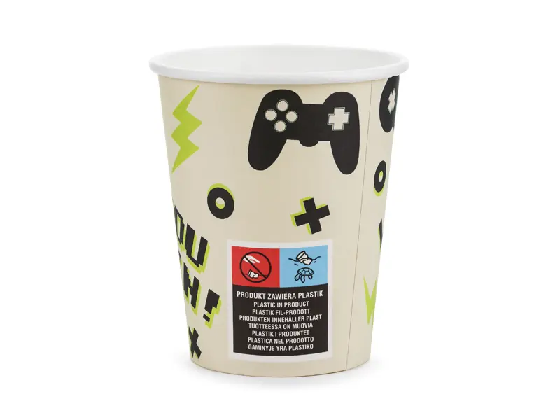 Gobelets Gamer, 220 ml, mélange de couleurs (1 pqt. / 6 pc.)