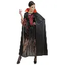 Cape de vampire rouge et noire satinée pour Halloween