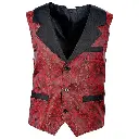 Gilet vintage Jacquard bordeaux pour évènement Steampunk ou Halloween