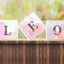 Set de 48 lettres adhésives rose gold