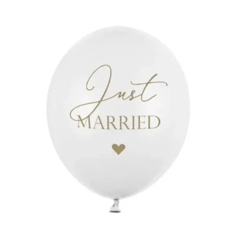 6 ballons latex 30 cm "Just Married"