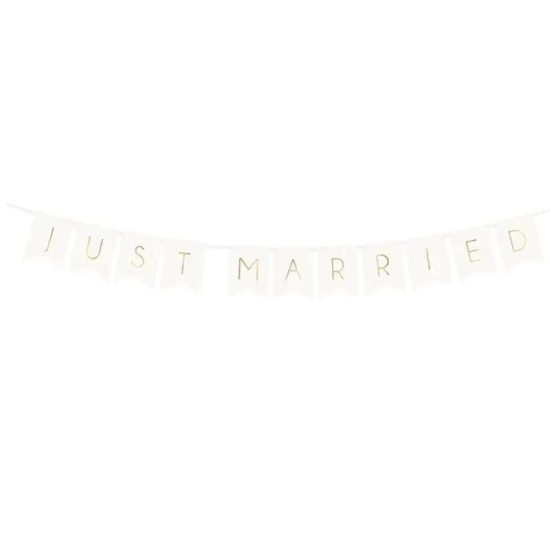 Guirlande "Just Married" blanc et or 155 cm