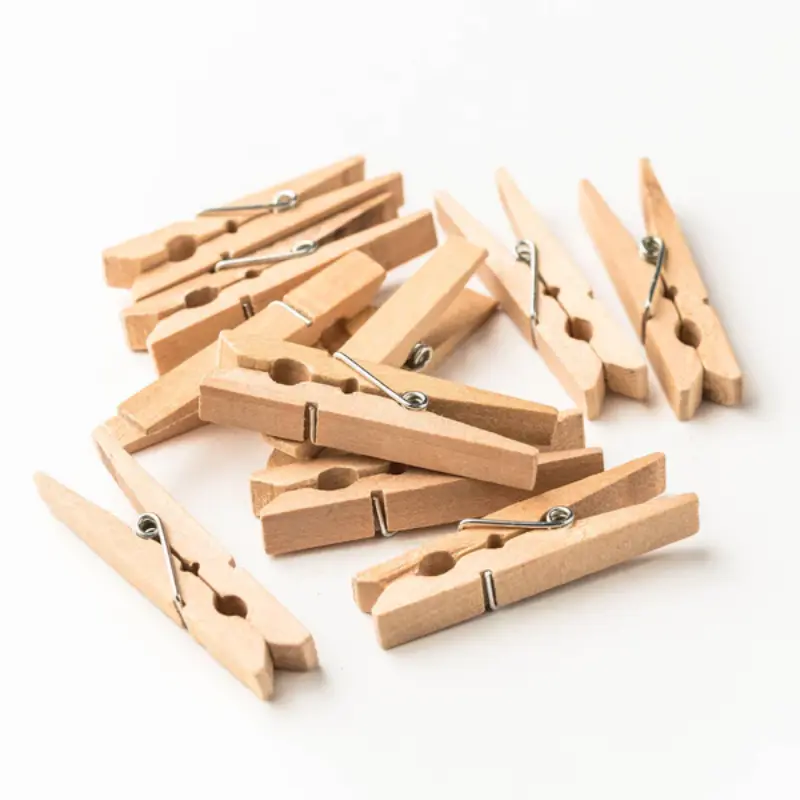 10 petites pinces décoratives en bois