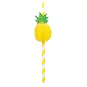 6 Pailles en papier ananas 20 cm