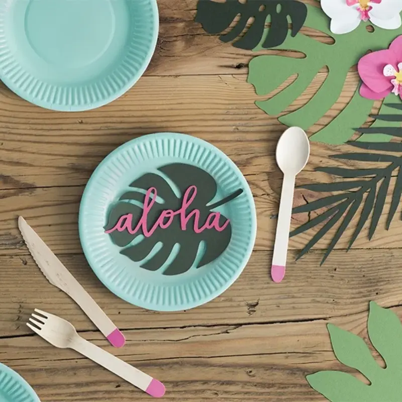 6 Marque-places feuille de monstera - Aloha