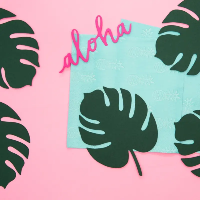 6 Marque-places feuille de monstera - Aloha