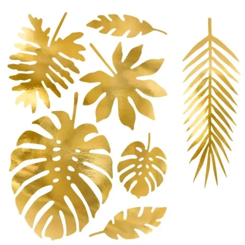 21 feuilles tropicales or
