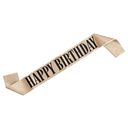 Echarpe anniversaire "Happy Birthday" or