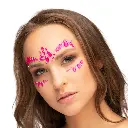 Bijoux de visage autocollant "Neon / UV" - Rose
