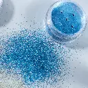 Paillettes fines bleues en pot