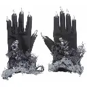 Gants de sorcière avec clochettes et faux-ongles argent