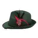 Chapeau Tyrolien vert plume rouge