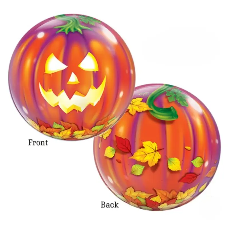 Ballon bubble Citrouille Illuminée 56 cm