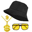 Set d'accessoires hip hop 90's noir